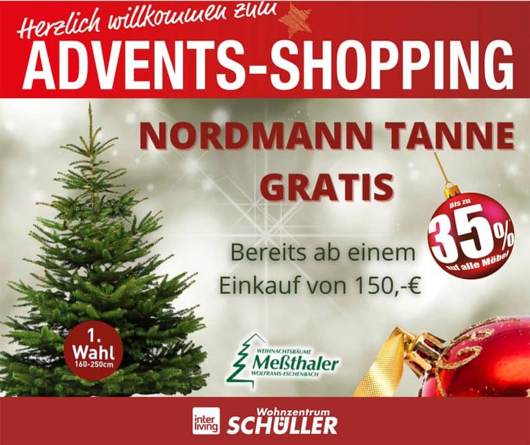 Weihnachtsbaum Aktion 2022 Wohnzentrum Schüller